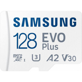   Samsung 128 GB microSDXC Class 10 UHS-I U3 V30 A2 EVO Plus + SD Adapter MB-MC128KA