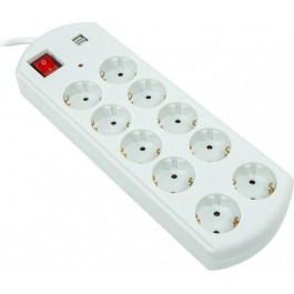   PowerPlant YS-N6065 White, 10 розеток, 2xUSB, 10м (YS-N6065/10)