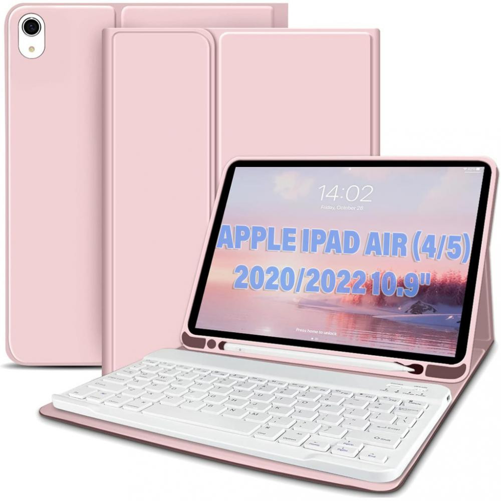 BeCover Чохол-книжка з бездротовою клавіатурою  для Apple iPad Air (4/5) 2020/2022 10.9" Pink (711147) - зображення 1