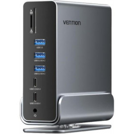   Vention 15-in-1 USB-C to DP/HDMIx2/USB-C3.2Gen2/USB3.2Gen2x2/USB-C3.2Gen1/USB3.0/USB2.0x2/RJ-45/SD/TF/TRRS 3