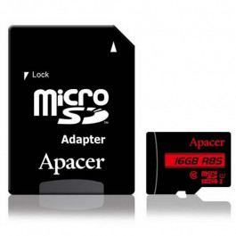   Apacer 16 GB microSDHC Class 10 UHS-I R85 + SD adapter AP16GMCSH10U5-R