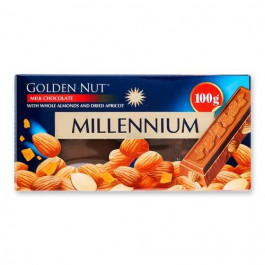   Millennium Шоколад молочний  Golden Nut мигдаль-курага, 100 г (4820240031666)