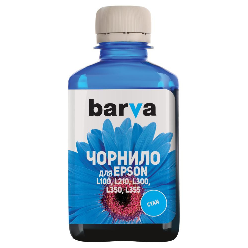 Barva для Epson L100/ L210/ L350/ L355 (T6642) Cyan 180г (L100-401) I-BAR-E-L100-180-C - зображення 1