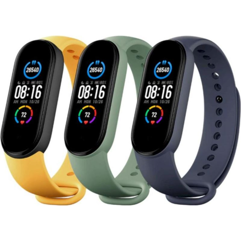 Xiaomi Набір ремінців для Mi Smart Band 5 blue/yellowyelloworange/green (BHR4640GL) - зображення 1