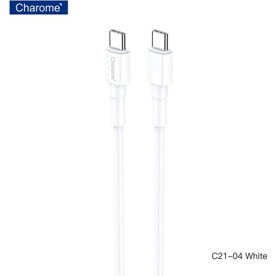 CHAROME C21-04 USB Type-C to USB Type-C 1m White (6974324910533) - зображення 1