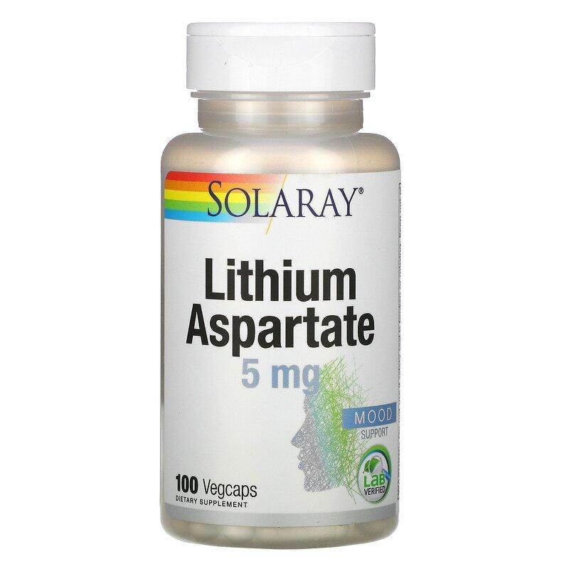 Solaray Lithium Aspartate 5 mg 100 капсул - зображення 1