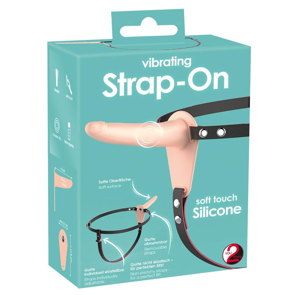 You2Toys Страпон с вибрацией Vibrating Strap-On телесный 15,7 см (61325969300000) - зображення 1