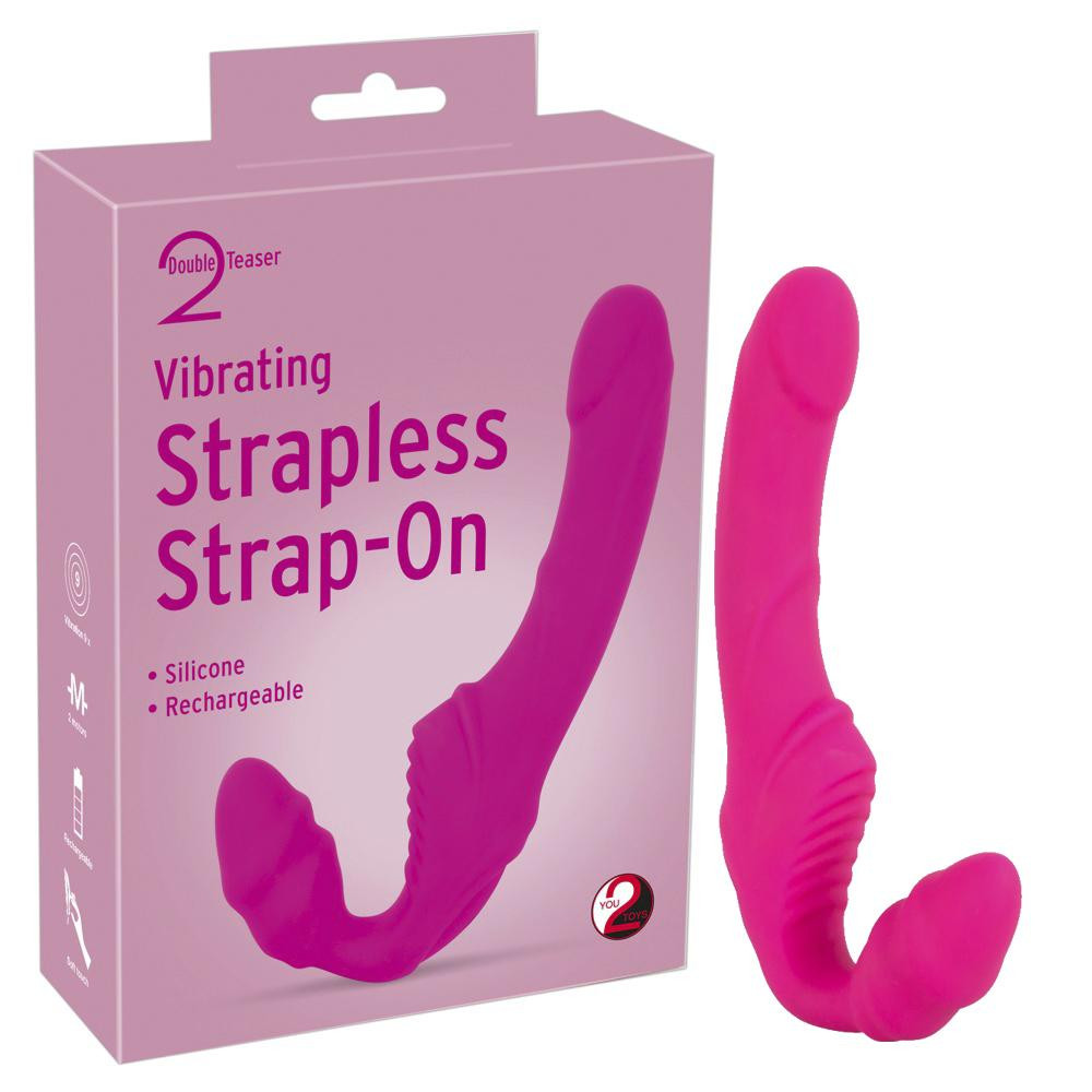 You2Toys Безремневой страпон с вибрацией Vibrating Strapless Strap-On розовый 21,8 см (61325939820000) - зображення 1