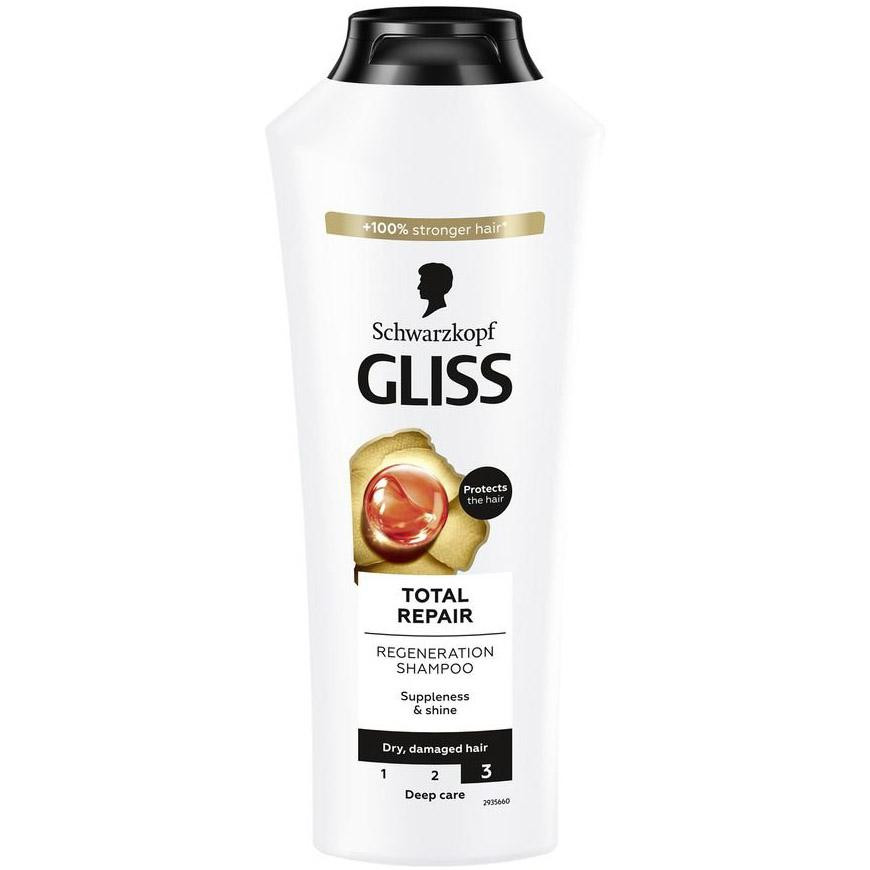 Gliss kur Total Repair Shampoo 400 ml Шампунь для сухих поврежденных волос (9000100549493) - зображення 1