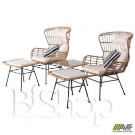   Art Metal Furniture Комплект Casablanca черный, ротанг латте (546901)