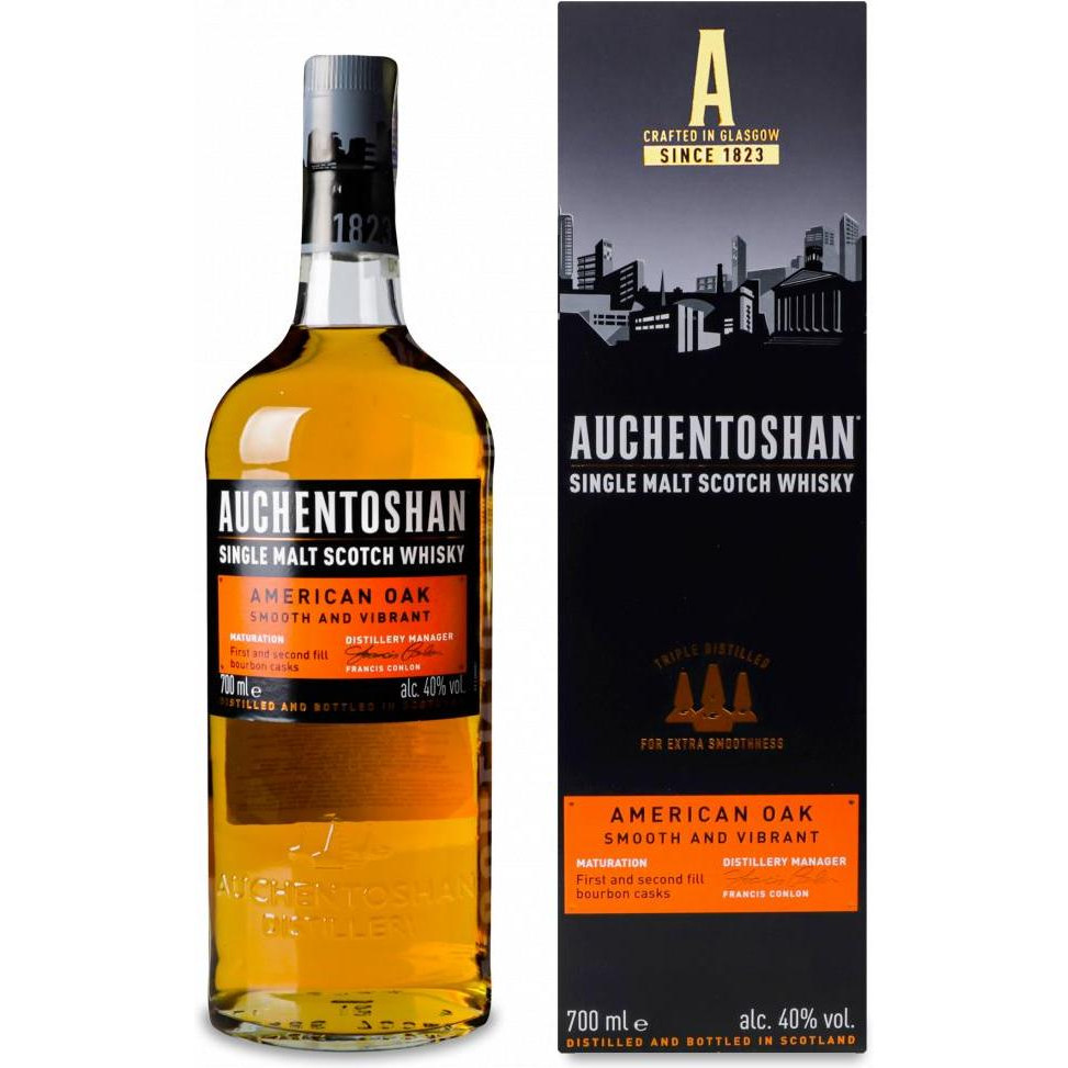 Auchentoshan Виски American Oak 8 лет выдержки 0.7 л 40% (5010496003565) - зображення 1