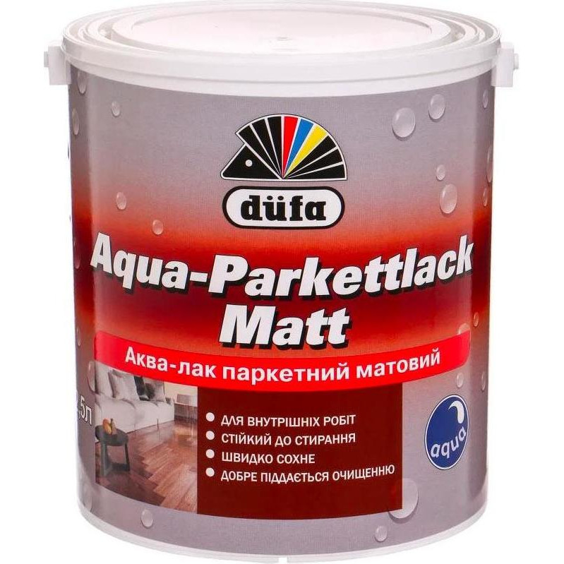 Dufa Aqua-Parkettlack matt 5 л - зображення 1