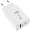 Мережевий зарядний пристрій T-PHOX Speedy 20W 2Ports Type-C + USB Charger White