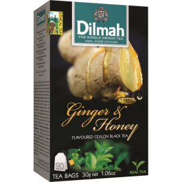   Dilmah Чай  Black Tea Ginger&Honey Імбир та Мед 20 x 1.5 г (19312631142119)