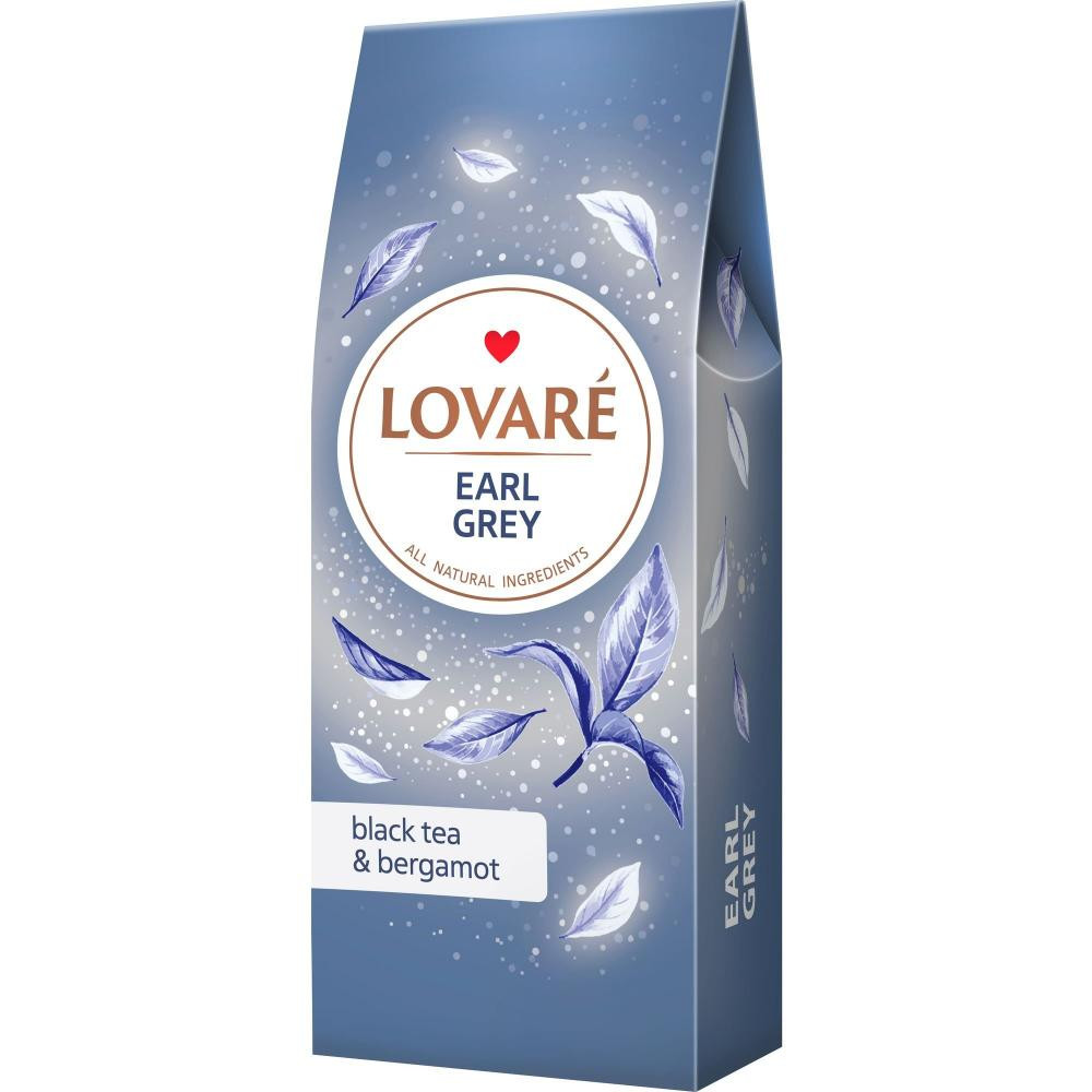 Lovare Чай чорний  Earl Grey з бергамотом 80 г (4823115401823) - зображення 1