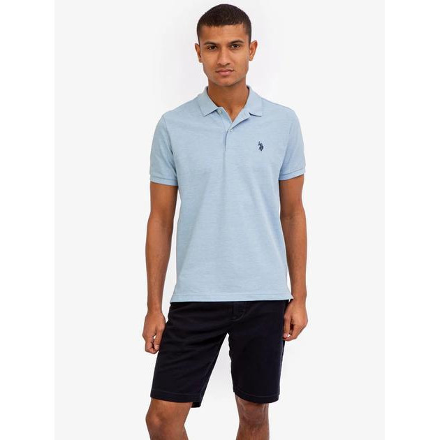 U.S. Polo Assn Поло довге чоловіче  116015-8800A 2XL Yale Blue Heather - зображення 1