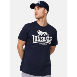   Lonsdale Футболка бавовняна довга чоловіча  LOGO 119083-3008 S NAVY (4250206326411)