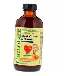   ChildLife Мультивитамины для детей, Multi Vitamin & Mineral, ChildLife 237мл Апельсин-манго (36514005)