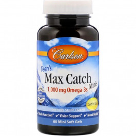   Carlson Labs Teen's Max Catch Minis Омега-3, 500 мг 60 желатинових міні капсул