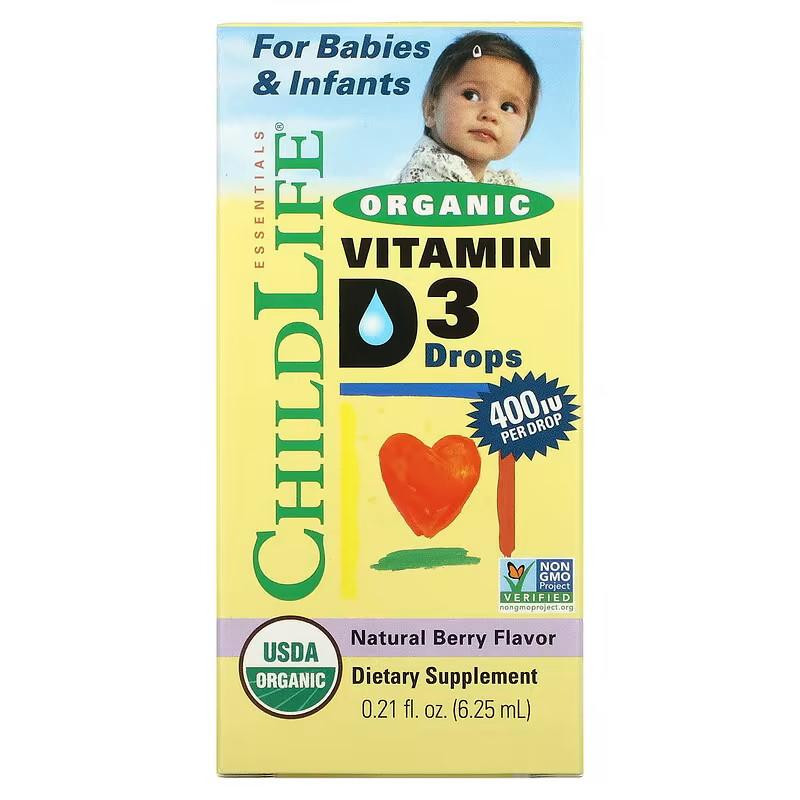 ChildLife Organic Vitamin D3 Drops Liquid 400 МО 6.25 мл - зображення 1