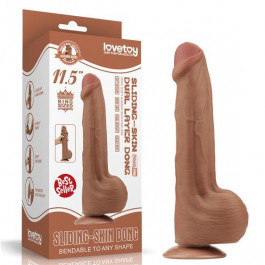   LoveToy Sliding-Skin Dual Layer Dong 11.5" Brown (6452LVTOY938)