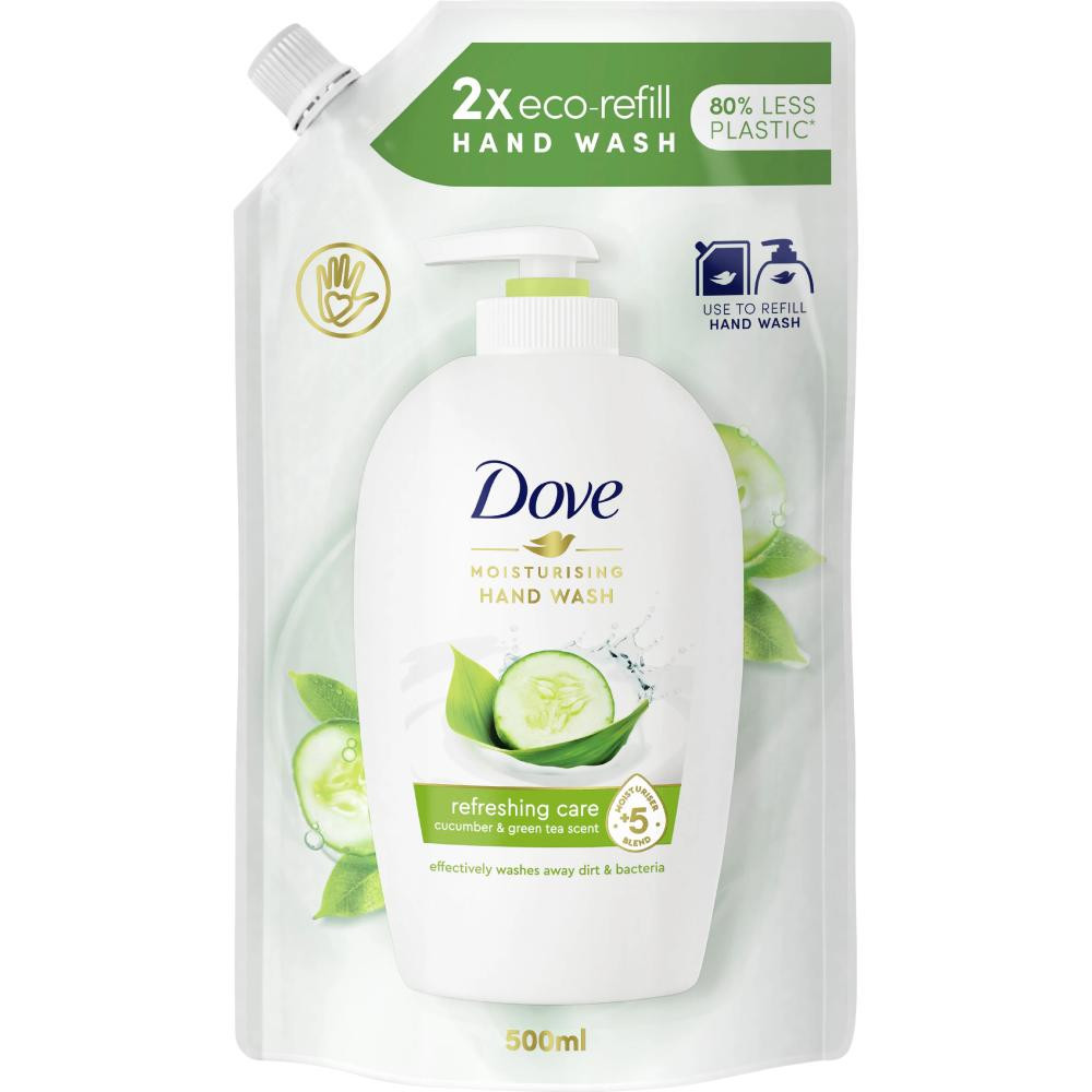 Dove Рідке крем-мило  Cucumber & Green Tea Scent 500 мл - зображення 1