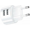 USAMS US-CC080 T20 Dual USB Round Travel Charger White (CC80TC01) - зображення 2