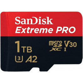   SanDisk 1 TB microSDXC UHS-I U3 Extreme Pro + SD Adapter SDSQXCD-1T00-GN6MA