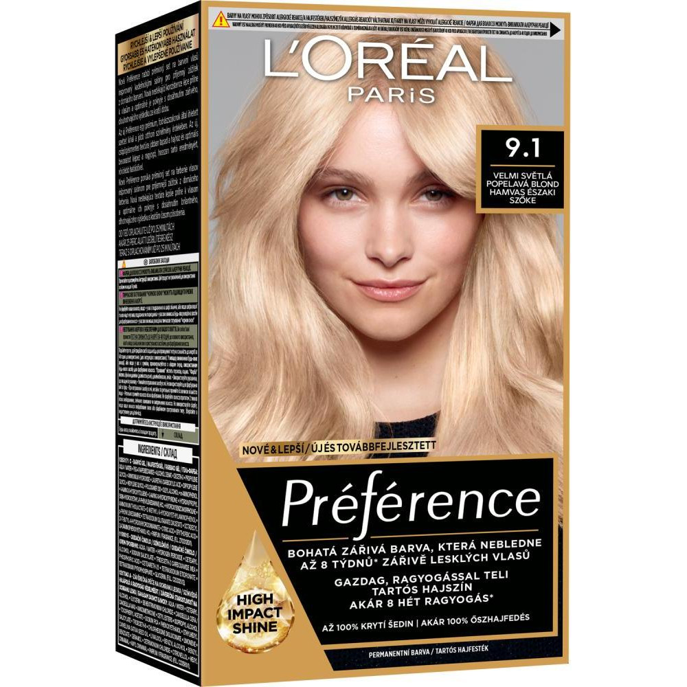 L'Oreal Paris Краска для волос L’ Recital Preference 9.1 Викинг очень светло-русый пепельный (3600520248837) - зображення 1