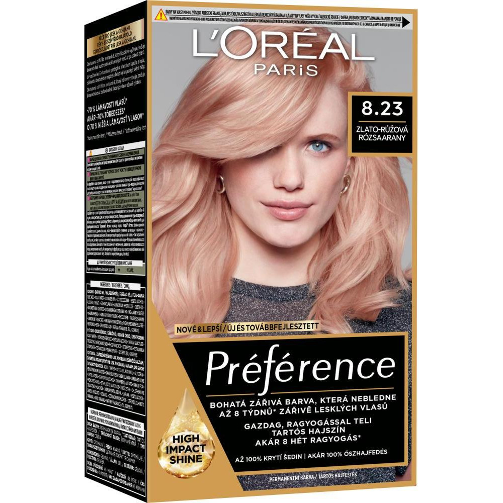 L'Oreal Paris Краска для волос L’ Recital Preference 8.23 Розовое золото (3600523577606) - зображення 1