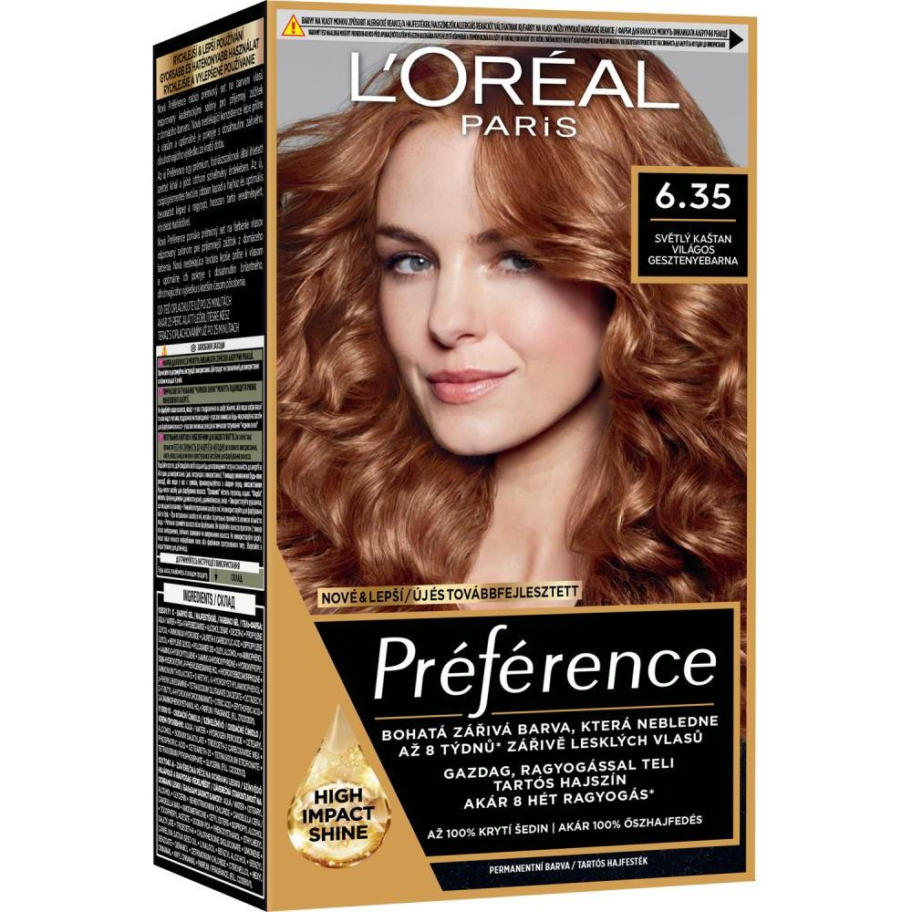 L'Oreal Paris Краска для волос L’ Recital Preference 6.35 Гавана Светлый янтарь (3600520248967) - зображення 1