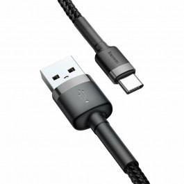   Baseus cafule Cable USB For Type-C 3A 0.5M Gray+Black (CATKLF-AG1)