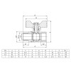 ITAL Кран кульовий  PN40 1" вн.-зов., метелик, нікель (IB110331) - зображення 3