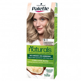   Palette Стойкая крем-краска для волос Schwarzkopf  Naturals без аммиака 9-1 Холодный светло-русый 110 мл (90