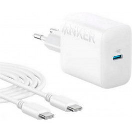   Anker PowerPort 312 20W  White Type-C to Type-C cable (B2347G21)