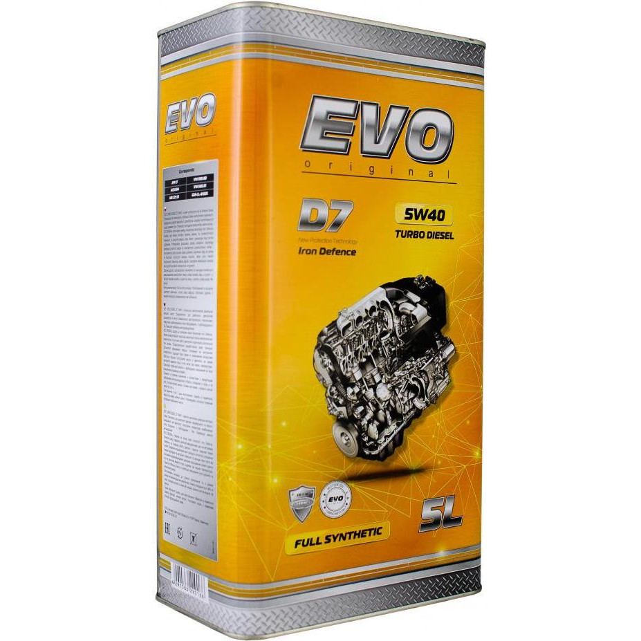 EVO lubricants D7 5W-40 5л - зображення 1