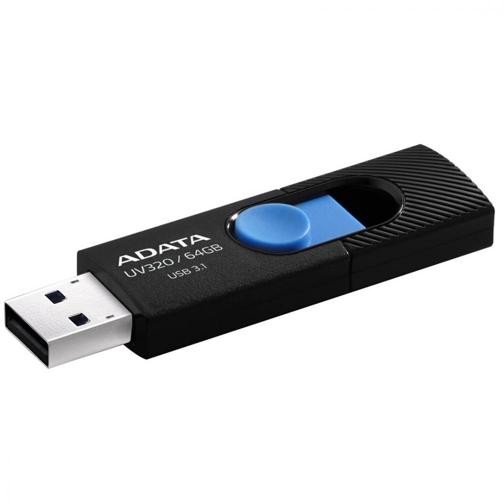 ADATA 64 GB UV320 Black/Blue (AUV320-64G-RBKBL) - зображення 1