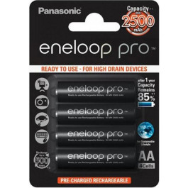   Panasonic AA 2500mAh NiMH 4шт Eneloop Pro (BK-3HCDE/4BE)