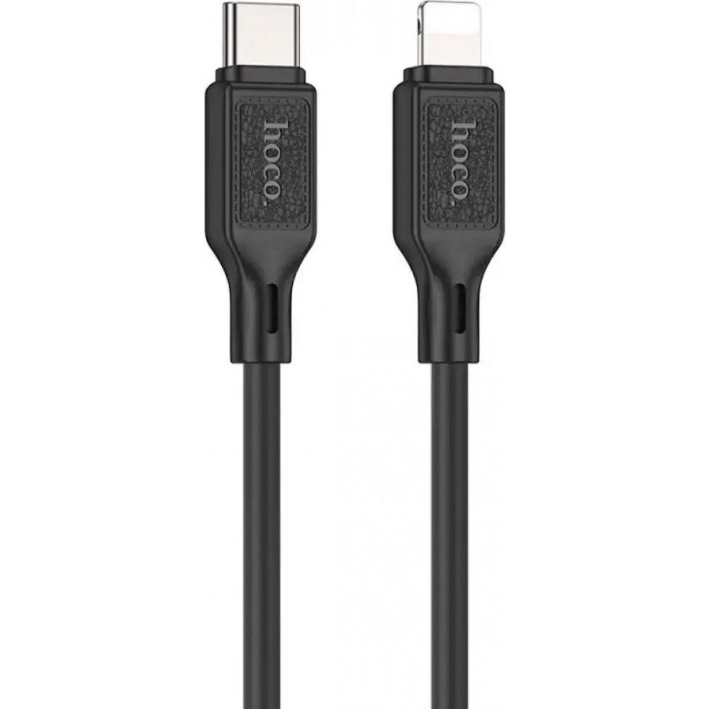 Hoco X90 Cool silicone USB Type-C to Lightning 1m Black (6931474788382) - зображення 1