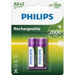   Philips AA 2600mAh NiMh 2шт Rechargeable (R6B2A260/10)