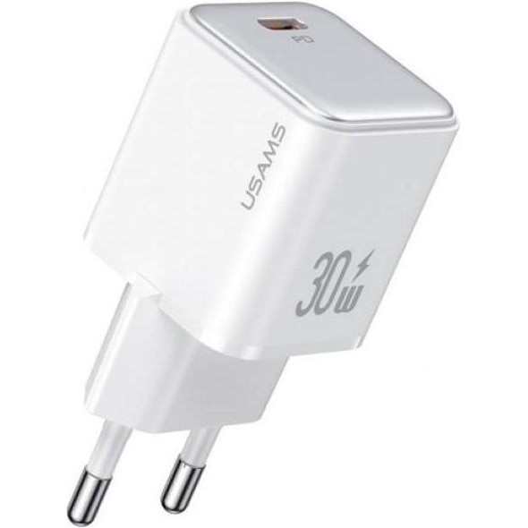 USAMS US-CC186 X-ron Single USB PD30W Fast Charger White (CC186TC02) - зображення 1