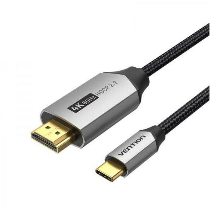 Vention USB Type-C to HDMI V2.0 2m Grey (CRBBH) - зображення 1