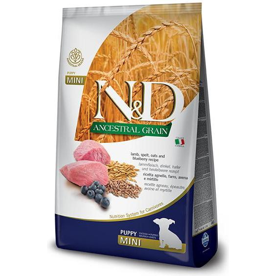 Farmina N&D Ancestral Grain Puppy Mini Lamb and Blueberry 2,5 кг 156378 - зображення 1