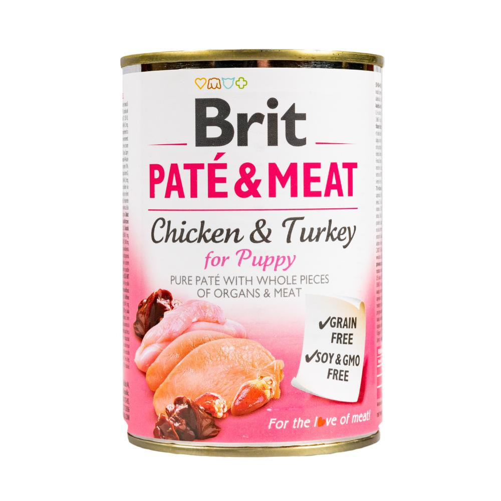 Brit Pate & Meat for Puppy Chicken&Turkey 400 г (8595602557448) - зображення 1