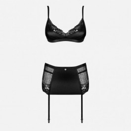   Obsessive Blanita garter belt set S/M Чорний (5901688233498)