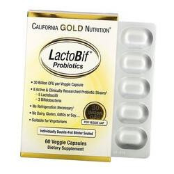   California Gold Nutrition Пробиотики, LactoBif Probiotics 30 Billion,  60вегкапс (69427002)