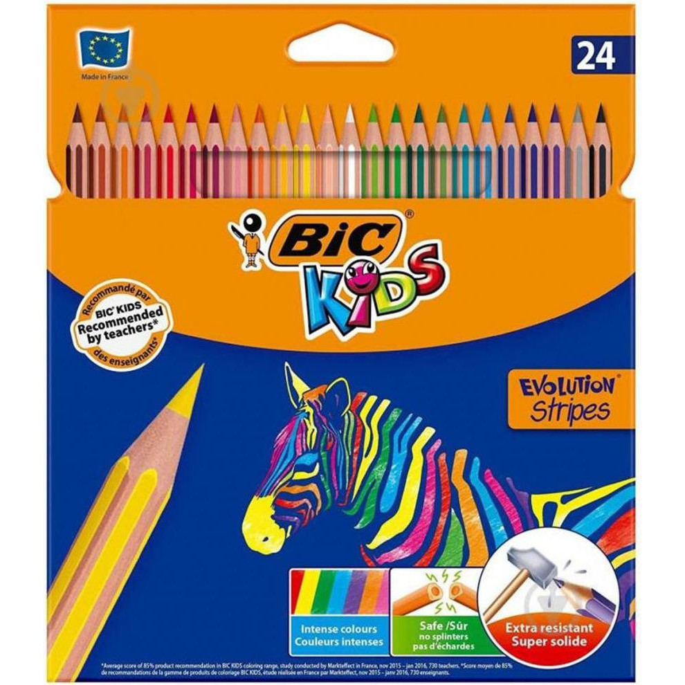 BIC Цветные карандаши Kids Evolution Strips, 24 шт. (950525) - зображення 1