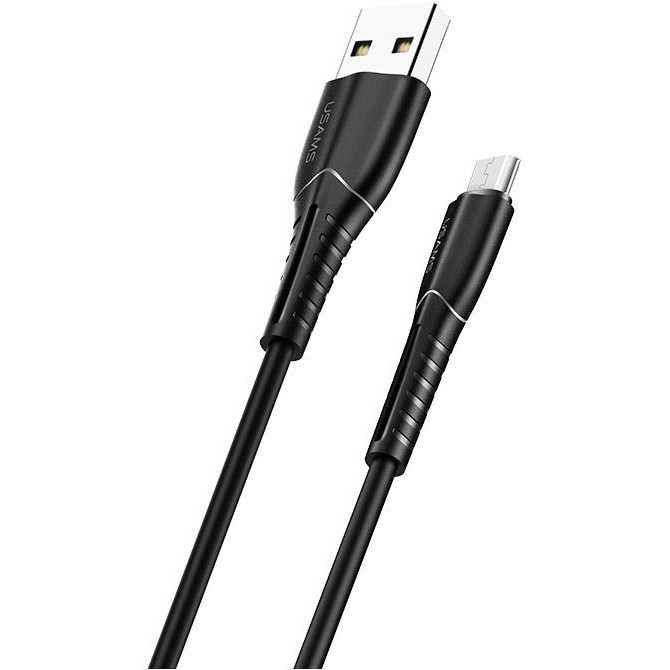 USAMS US-SJ365 U35 Data and Charging Micro Cable 1m Black (SJ365USB01) - зображення 1