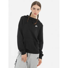   Nike Худи теплое женское  Club Fleece Hoodie DQ5415-010 XS Black/White (196149262383)