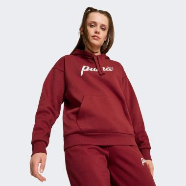 PUMA Бордова жіноча кофта  ESS+ Script Hoodie FL 681534/13 M бордовий - зображення 1